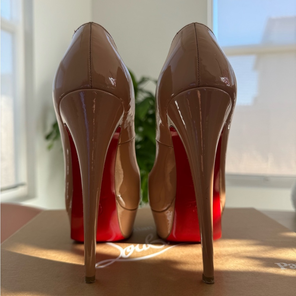 CHRISTIAN LOUBOUTIN LADY PEEP 150 PATENT CALF PK20 NUDE 6248